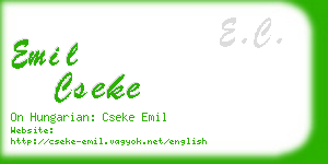 emil cseke business card